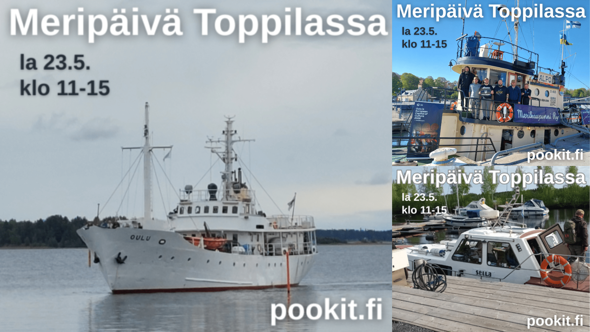 Oulu-laiva merellä, M/s Alpo miehistöineen ja M/s Seila